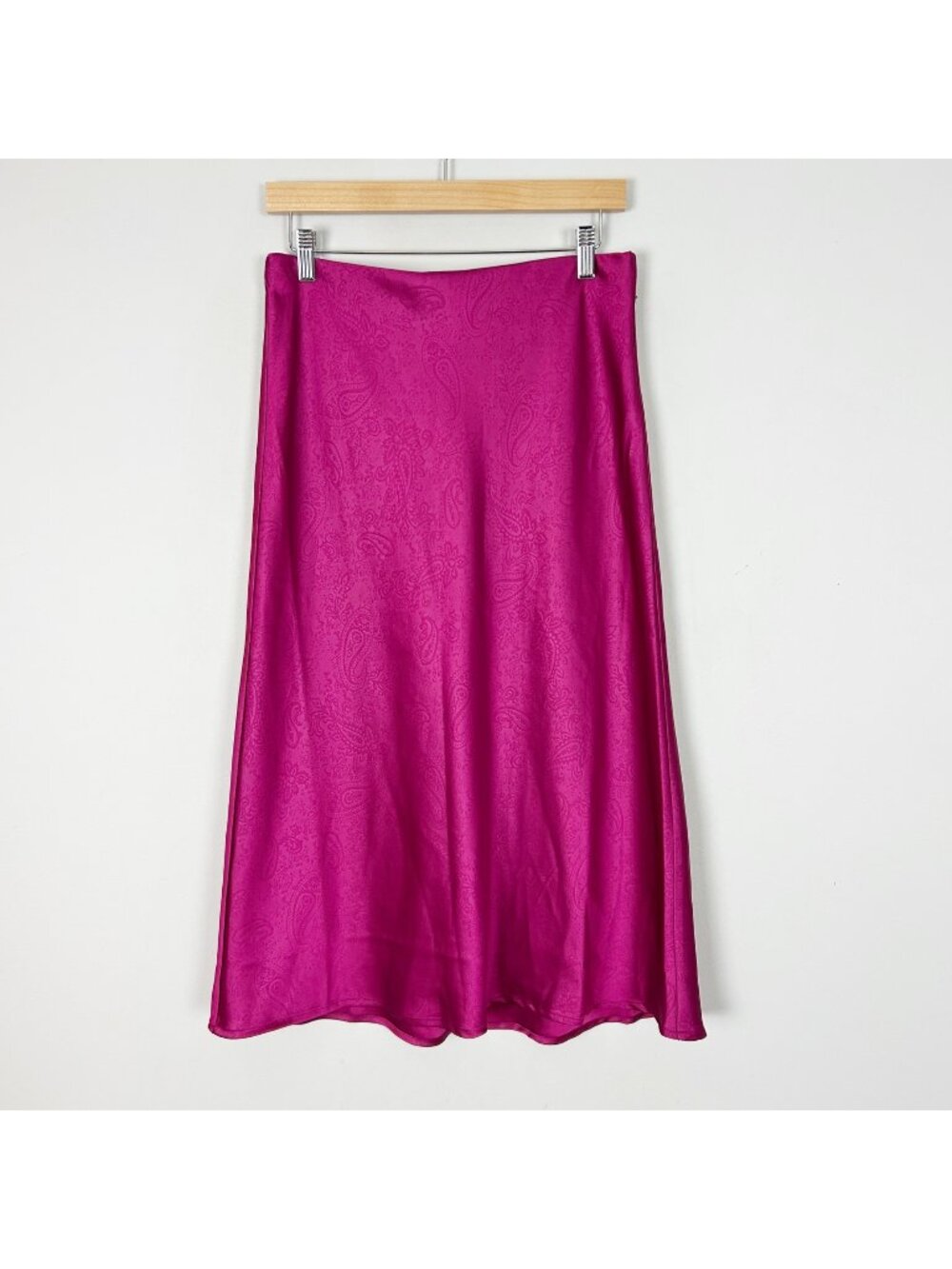 Rachel Zoe Satiny Purple Midi Slip Skirt Pull On Size 4 Women's